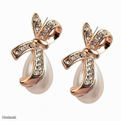 0386 .. 14k Kulta Duble Helmi Diamante .. Korvakorut