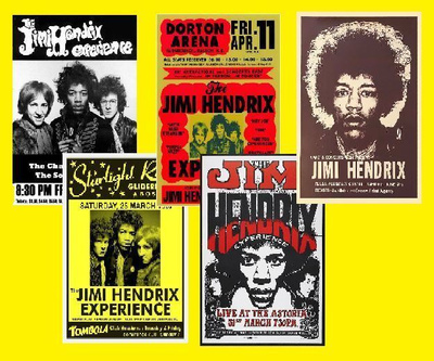 JIMI HENDRIX EXPERIENCE -- julistesetti 5kpl -- 21cm x 30cm