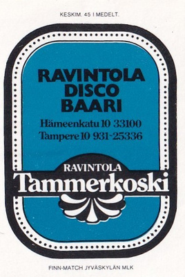 Tampere, Ravintola Tammerkoski , Disco Baari    3/16
