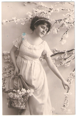 Neitonen ja kukkiva puu. v.1914
