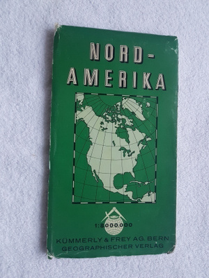 Vintage nordamerika 1:8.000.000 kümmerly & frey ag. bern Map