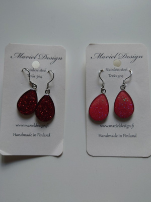 Mariel Design korvakorut 2 paria pinkki ja punainen