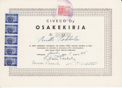 OKK 1945 Kiviyhtiö Civeco Oy. Helsinki