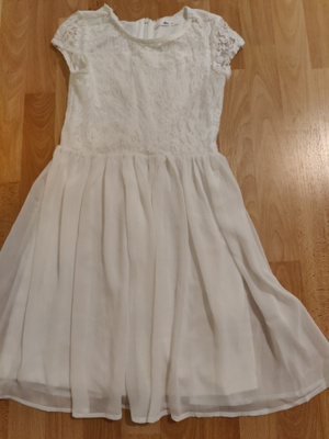Valkoinen juhlamekko koko 152cm