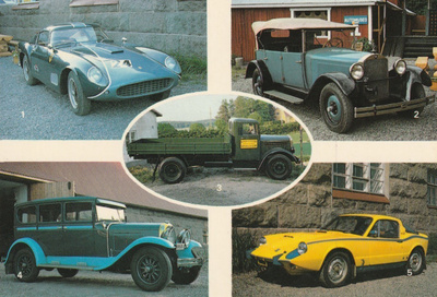 AUTOKORTTI - FERRARI, MERCEDES-BENZ, SCANIA-VABIS, REO, SAAB