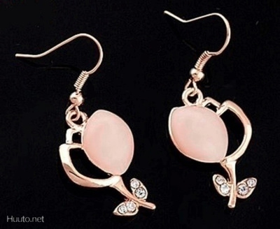 0308 .. Kaunis Opal Crystal Teardrop .. Korvakorut