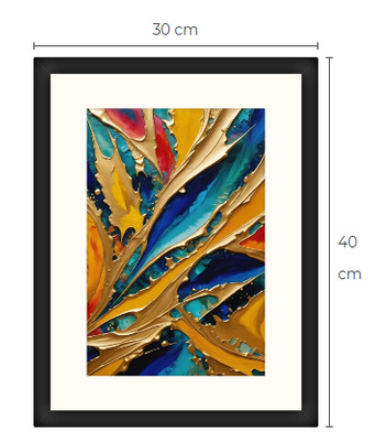 Uusi abstrakti Art Print paspis & kehys 30 cm x 40 cm