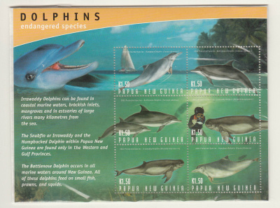 PAPUA-UUSI-GUINEA delfiini blokki 2003 **