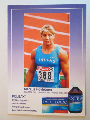 KULKEMATON MARKUS PÖYHÖNEN PIKAJUOKSIJA POLPAX SPONSORINA