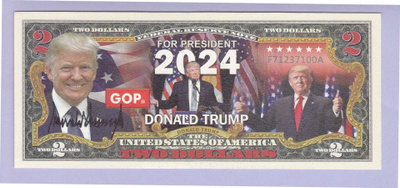 USA 2 Dollars v.2024 UNC Donald Trump (Fancy)