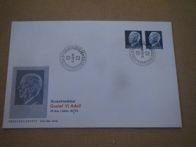 FDC Ruotsi 1973:  kuningas Kustaa VI Adolf