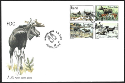 FDC Åland 2000  ÅV 8  Hirvet  LaPe ÅL 171-174