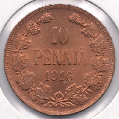 10 PENNIÄ 1916 /#17A (kl 9)