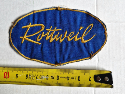 Rottweil Saksa vintage kangasmerkki 1950-luvulta