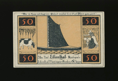 Saksa Notgeld 50 Pfennig, Lilienthal 2.1.1921