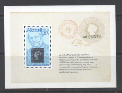 Mauritius Rowland Hill blokki postituoreena