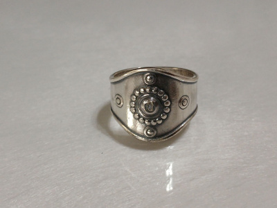 Kalevala koru, hopea sydän sormus 925 kk M9