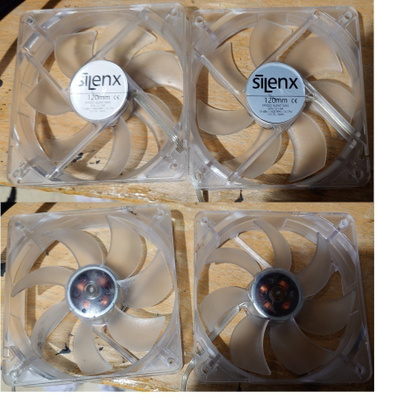 2KPL SILENX 120MM PUNAINEN LED KOTELOTUULETTIMET