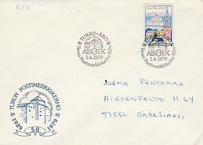 ERIKOISLEIMA , Turun Postimerkkikerho 50v, Turku 1.4.1979