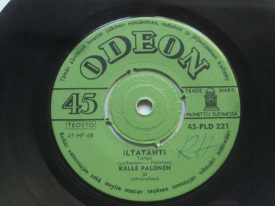 Kalle Palonen ja rytmiryhmä: Iltatähti  7" single