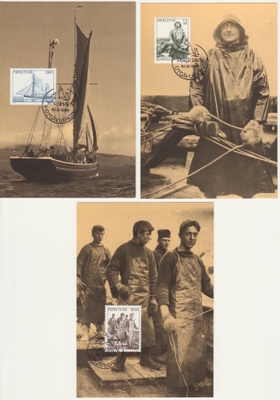 Maksikortit kalastus Fär-saaret 1984 3kpl