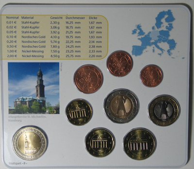 2008 Saksa 1c - 2euro+2euro juhlaraha F Stuttgart