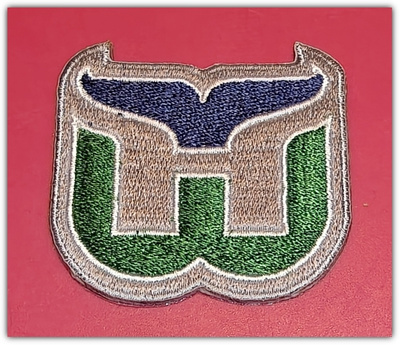 NHL - Hartford Whalers -kangasmerkki / haalarimerkki - pieni