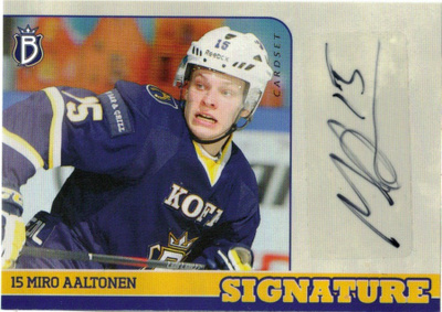 2014-15 Cardset MIRO AALTONEN Blues Signature nimmari
