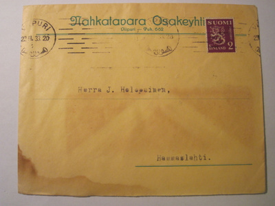 VANHA Firmakuori Nahkatavara Oy Viipuri 1933