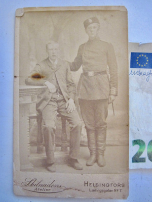 VANHA CDV Valokuva Venäjän Suomen Kaartilainen Pistin 1880-l