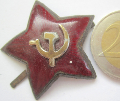 VANHA CCCP Kokardi Tähti Messinkiä Emali Sota-aika ISO