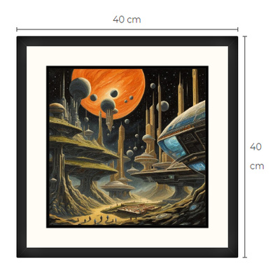 Uusi Science Fiction taulu koko 40 cm x 40 cm kehyksineen