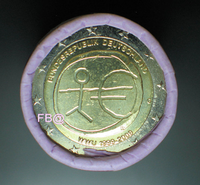2009 SAKSA 2 euro juhlakolikko EMU rahapaja Karlsruhe UNC