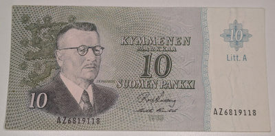 10 Markkaa 1963 Litt. A AZ6819118