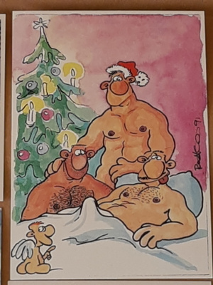 Ralf König  JOULUKORTTI  Gallerie Janssen