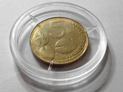 Suomi 5 mk 1992 M alpro unc "hylje"