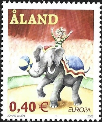 Åland 2002  Eurooppa-merkki Sirkus  0,40 €  ** LaPe 208