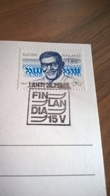 Postikortti Finlandia Hiihto Lahti 1988 erikoisleimalla