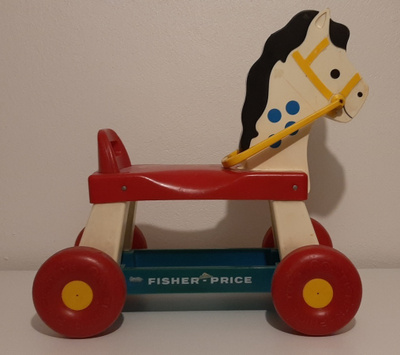 Vintage lelu hevonen Fisher-Price 1976