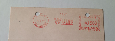 Firmaleima Wulff, Helsinki 14.6.54