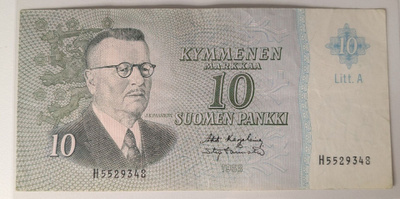 10 Markkaa 1963 Litt. A H5529348