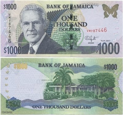 Jamaika Jamaica 1000 Dollars v.2011 (P-86i) UNC