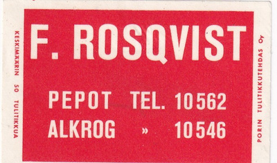 Pepot, Alkrog  F. Rosqvist   1/8