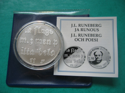 Suomi 10e hopea juhlaraha J.L. Runeberg - 2004