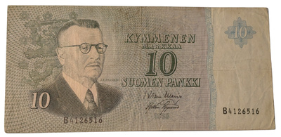 10 Markkaa 1963 ilman Litt B4126516