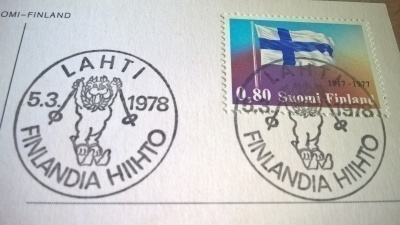 Postikortti Finlandia Hiihto Lahti 1978 erikoisleimalla