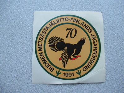 Tarra SUOMEN METSÄSTÄJÄLIITTO 70 VUOTTA 1991