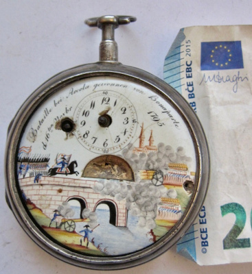 VANHA Kello Arcolan Taistelu 1795 Napoleon Hopeaa UPEA