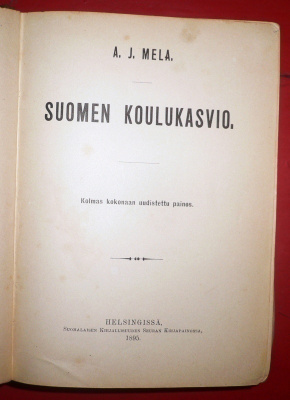 A. J. Mela : Suomen koulukasvio  1895