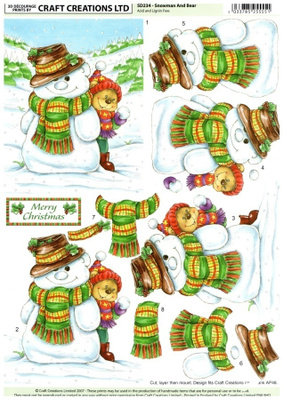 3D KUVA "°LUMIUKKO & NALLE...MERRY CHRISTMAS"°